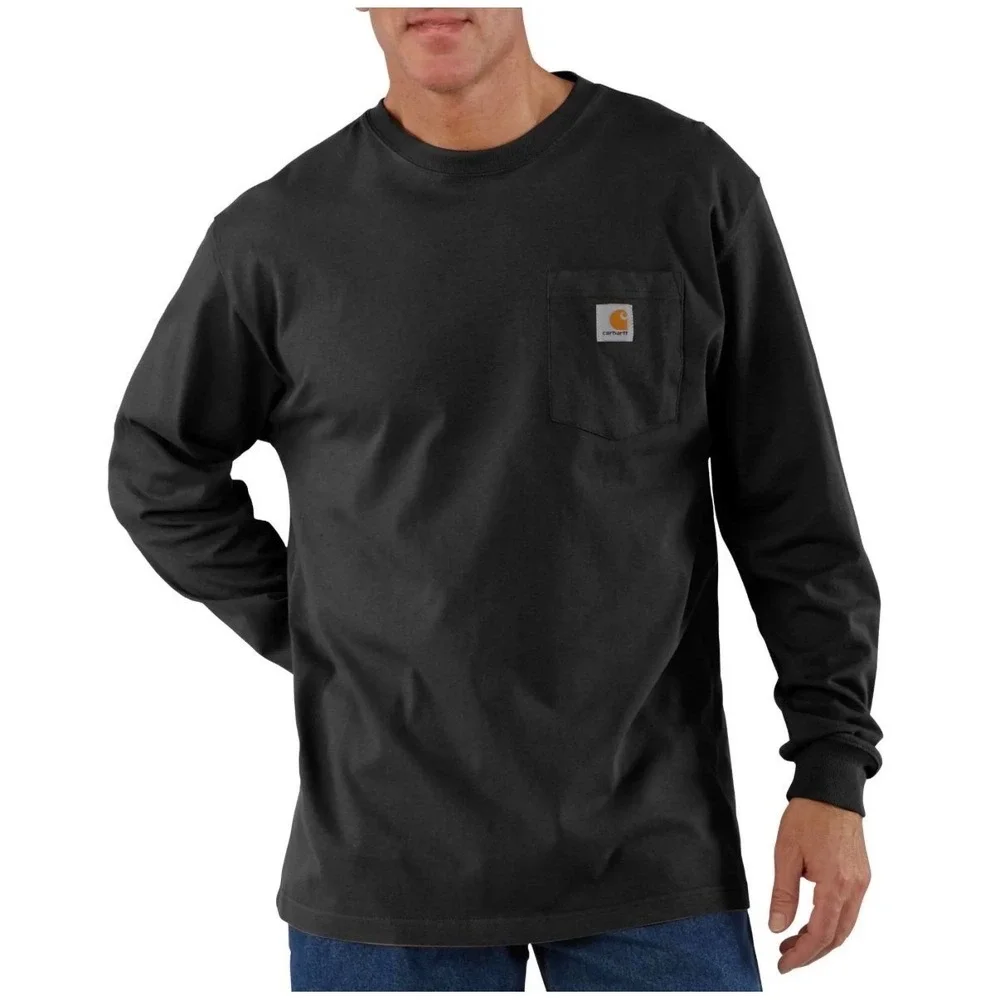 J9 Carhartt Loose Fit Mens 2XL Tall Gray Long Sleeve Shirt‎ With Pocket Crewneck